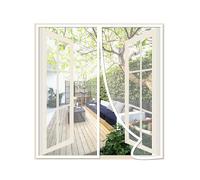 Risareyi Zanzariera Magnetica Finestra 125x130cm, Bianco - Zanzariere Magnetiche per Porte Finestre Scorrevole con Calamita Anti Zanzare Insetti, Chiusura Automatica, con Nastro Adesivo