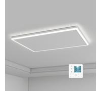 Riscaldamento a infrarossi, montaggio a soffitto, 590 Watt, riscaldamento a raggi infrarossi con illuminazione a LED, riscaldamento a infrarossi, soffitto con termostato, telecomando, piastra