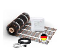 Riscaldamento a pavimento elettrico per piastrelle: tappetino riscaldante a due ruote Warmon Ultra 200 W/m² con termostato con sensore a pavimento, termostato, dimensioni del tappetino: