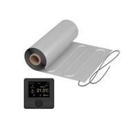 Riscaldamento a pavimento elettrico: tappetino riscaldante a due ruote con foglio di alluminio Warmon in alluminio 150 W/m², parcheggio, laminato con termostato intelligente serie R7C, LCD a colori,