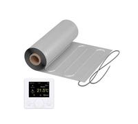 Riscaldamento a pavimento elettrico: tappetino riscaldante a due ruote con foglio di alluminio Warmon in alluminio 150 W/m², parcheggio, laminato con termostato intelligente serie R7C, LCD a colori,