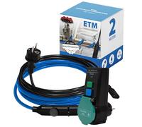 Riscaldamento antigelo da 2 m Riscaldamento ausiliario Cavo riscaldante antigelo Nastro riscaldante 15 W/m + spina di sicurezza con interruttore differenziale