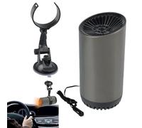 Riscaldamento auto portatile, riscaldamento auto per finestra, sbrinatore per finestra portatile 12 V per auto - Soffiatore d'aria per parabrezza, sbrinatore a forma di tazza con supporto