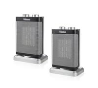 Riscaldamento elettrico in set da 2 pezzi, oscillante con funzione ventilatore, 3 livelli di potenza
