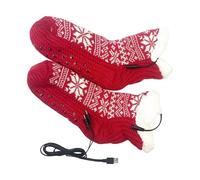 Riscaldati Elettrici | Alimentati USB Fantasia di Neve Calze Termiche Invernali | Design Termico per Massimo Comfort dei Piedi a Temperature Rigide Unisex - Ideali per Attività Invernali Escursioni Sc