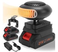 Riscaldatore a batteria, nuovo riscaldatore portatile per auto a batteria 2026, riscaldatore d'ambiente senza fili, per ufficio e interni (5 cellules,Batterie * 2)
