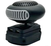 Riscaldatore a batteria portatile a doppia modalità con aria calda e fredda, ventilatore senza fili rotante a 360°, doppie porte USB, per utensili elettrici a batteria al litio da 18 V/20 V, rosso e