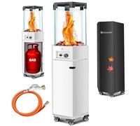 Riscaldatore a gas per terrazze KESSER®, riscaldamento a gas, con copertura protettiva per esterni, a fungo, a piramide, con rotelle per il pavimento