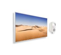 Riscaldatore a infrarossi Könighaus - 1200 Watt + termostato smart e APP Könighaus - una stufetta elettrica a basso consumo - Cornice bianca (12. Deserto)