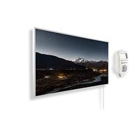 Riscaldatore a infrarossi Könighaus - 600 Watt + termostato smart e APP Könighaus - una stufetta elettrica a basso consumo - Cornice bianca (02. Montagna e valle)