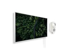 Riscaldatore a infrarossi Könighaus - 800 Watt + termostato smart e APP Könighaus - una stufetta elettrica a basso consumo - Cornice bianca (16. Strada nella foresta)