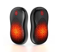 Riscaldatore a mano ricaricabile, 2 scaldabagno riutilizzabile, nero Ricarica USB - Riscaldamento Istantaneo 3s, Temperatura Regolabile 40-55°C