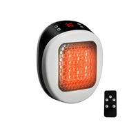 Riscaldatore a parete per casa con telecomando, mini termoventilatore in ceramica, 600 W 15-32 ℃, timer 1-12 ore, sistema termostatico, basso rumore riscaldamento silenzioso (bianco)