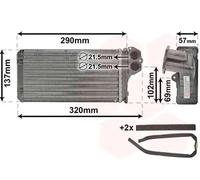 VAN WEZEL Scambiatore calore, Riscaldamento abitacolo per PEUGEOT 40006226