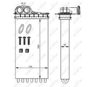Riscaldatore abitacolo Alette di raffreddamento montate meccanicamente 54332 NRF