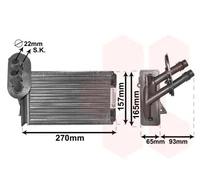 Van Wezel Scambiatore di calore 58006173 per riscaldamento abitacolo alette montate meccanicamente