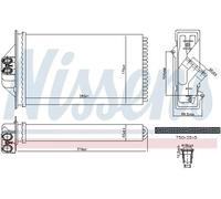 Nissens Scambiatore di calore interno 707293 per Chrysler Voyager IV - alette montate