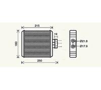PRASCO VN6196 Scambiatore calore per riscaldamento abitacolo