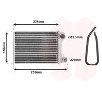 Riscaldatore abitacolo Alette di raffreddamento saldate 17006242 VAN WEZEL
