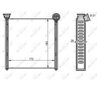 NRF Scambiatore di calore 54342 Riscaldamento abitacolo alette saldate
