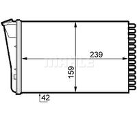 Riscaldatore abitacolo Alette di raffreddamento saldate AH 155 000S MAHLE