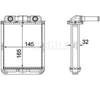 Riscaldatore abitacolo Alette di raffreddamento saldate AH 182 000P MAHLE