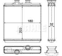 Riscaldatore abitacolo Alette di raffreddamento saldate AH 183 000P MAHLE