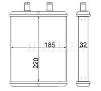 Mahle Original Scambiatore di calore per riscaldamento abitacolo AH 2 000S – alette saldate