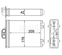 Riscaldatore abitacolo Alette di raffreddamento saldate AH 216 000S MAHLE