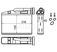Riscaldatore abitacolo Alette di raffreddamento saldate AH 240 000S MAHLE