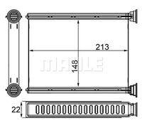 Riscaldatore abitacolo Alette di raffreddamento saldate AH 250 000S MAHLE