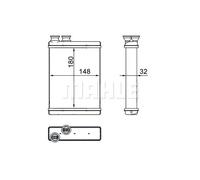 MAHLE ORIGINAL AH 265 000S Scambiatore calore per riscaldamento abitacolo