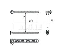 Riscaldatore abitacolo Alette di raffreddamento saldate AH 270 000S MAHLE