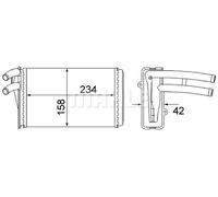 Riscaldatore abitacolo Alette di raffreddamento saldate AH 54 000S MAHLE