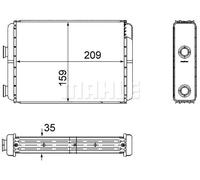 Riscaldatore abitacolo Alette di raffreddamento saldate AH 60 000S MAHLE