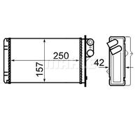 Riscaldatore abitacolo Alette di raffreddamento saldate AH 67 000S MAHLE