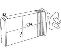 Riscaldatore abitacolo Alette di raffreddamento saldate AH 69 000S MAHLE per VW