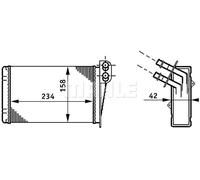 Riscaldatore abitacolo Alette di raffreddamento saldate AH 73 000S MAHLE