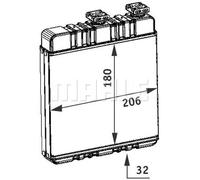 Riscaldatore abitacolo Alette di raffreddamento saldate AH 76 000P MAHLE