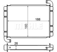 Riscaldatore abitacolo Alette di raffreddamento saldate AH 9 000S MAHLE per FIAT