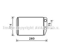 AVA Quality Cooling Scambiatore calore FT6410 Riscaldatore abitacolo per FIAT PEUGEOT alette saldate