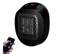 Riscaldatore ceramico portatile plug-in - Riscaldamento rapido in 3 secondi, timer da 0-12 ore, design compatto e silenzioso con funzioni di sicurezza per casa, ufficio e camera da letto black