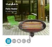 Stufa Alogena da Parete Esterno 2000 W Tubo Dorato 3 Potenze