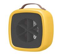 Riscaldatore d'ambiente, Mini riscaldatore d'aria multifunzionale for la casa, piccolo quadrato silenzioso e potente con USB, a riscaldamento rapido, elettrico da tavolo for ufficio(Yellow)