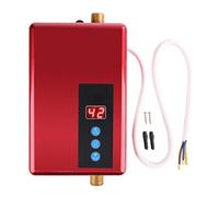 Riscaldatore di Acqua Calda Senza Serbatoio, 220V Istantaneo Scaldabagno Elettrico Mini Doccia per Il Lavaggio Della Cucina Del Bagno di Casa - Digital Dispaly Energy Efficient 5.5Kw (Rosso)
