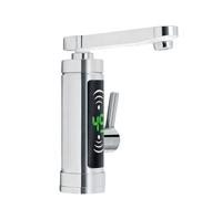 Riscaldatore di Acqua Istantaneo Rubinetto Elettrico 220 v Con Riscaldatore di Acqua Rubinetto Elettrico In Acciaio Inox Riscaldamento Istantaneo Display Della Temperatura LED Per Il Bagno (Argento)
