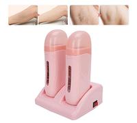 Riscaldatore di cera professionale roll-on, doppio riscaldatore di cera depilatoria, macchina per cera per depilazione con base di riscaldamento, rosa(EU)