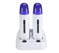 Riscaldatore di cera roll-on, cartuccia di cera depilatoria rullo elettrico riscaldatore di cera riscaldatore ceretta per macchina di depilazione corpo bellezza per donne e uomini(Double)