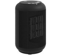 Riscaldatore Elettrico e Regolabile a 3 Modalità 14x14x21,5 cm con Timer 24h in PP e PA Ignifugo Nero