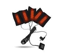 Riscaldatore Elettrico Panno Usb,Cinque Pad riscaldante Usb,Impermeabile Portatile Regolabile Temperatura Elemento riscaldante,Tappetini Riscaldanti per Abbigliamento collo,schiena,vita Invernale